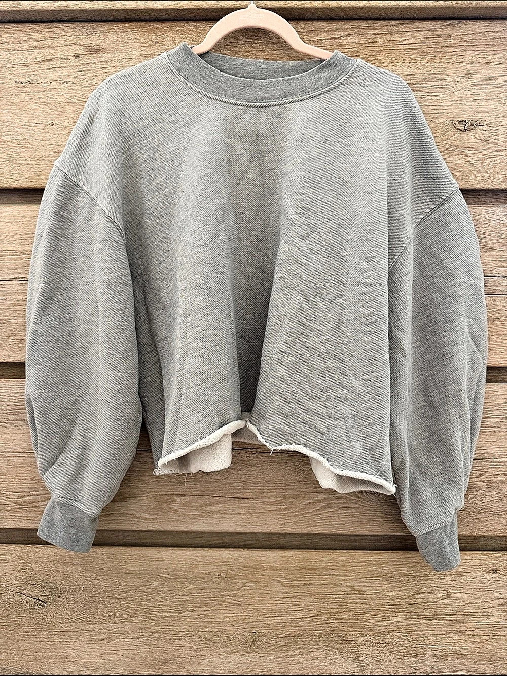 Left on Friday Field Day Soft Raw Hem Fleece Sweatshirt Gray Size Small/Medium